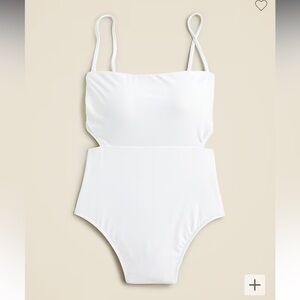 NWT and liner- white J. Crew Cutout Tie-back One Piece Swimsuit